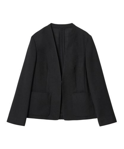 セットアップ対応商品】ウールジョーゼットステンカラージャケット