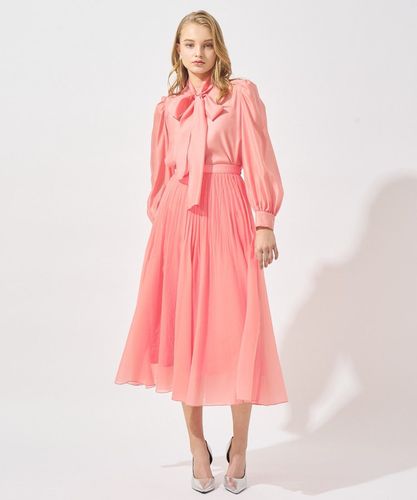 アナイ チェックオーガンジーフレアスカート 36 S 2022 シルク 絹 近年