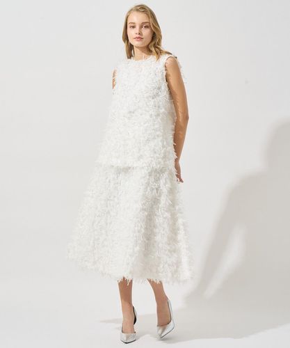 【美品】ANAYI アナイ　フェザープリントプリーツスカート　フレア　38 美品】ANAYI アナイ フェザープリントプリーツスカート フレア