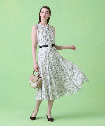 ANAYI リーフカリグラフィープリントマチフレアスカート 38 セットアップ対応商品】リーフカリグラフィープリントマチフレア