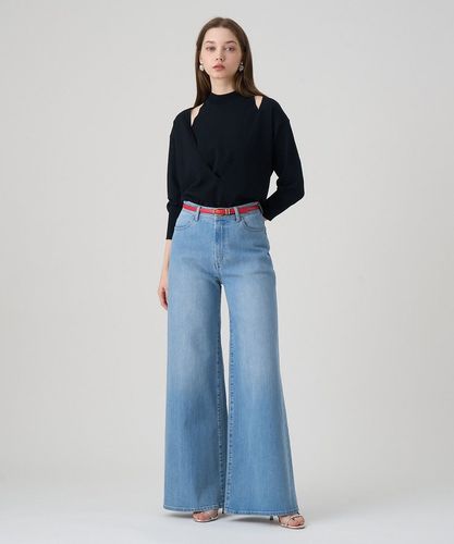 2025SS 美品★ANAYI アナイ ストレッチデニムワイドパンツ 38 ストレッチデニムワイドパンツ （デニムパンツ）｜ANAYI