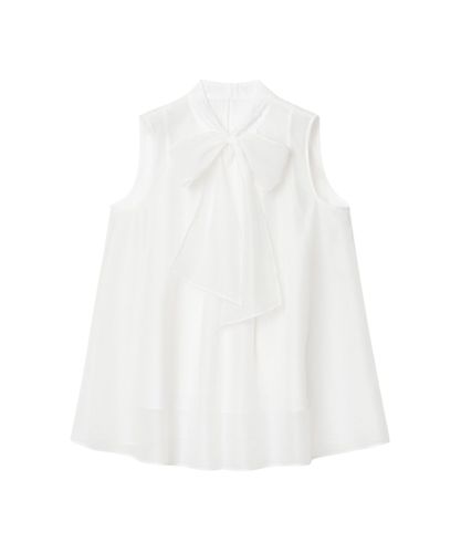 Eternal Line 2025】サテンドット楊柳ボウタイ ブラウス|ANAYI