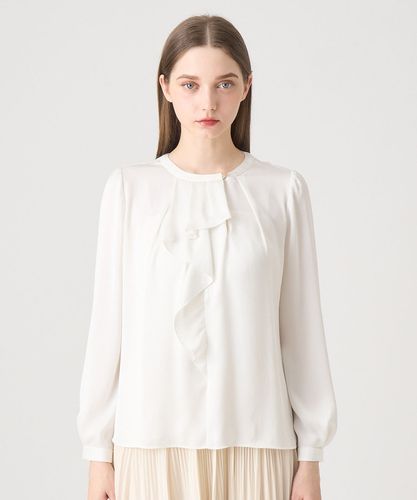 チョコ ANAYI/アナイ コットンサテンスタンドブラウス 38 ホワイト シャツ/ブラウス|トップス|商品一覧｜ANAYI OFFICIAL ONLINE