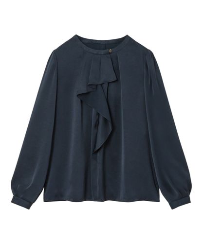 セットアップ対応商品】ライトデニムライクボウブラウス|ANAYI