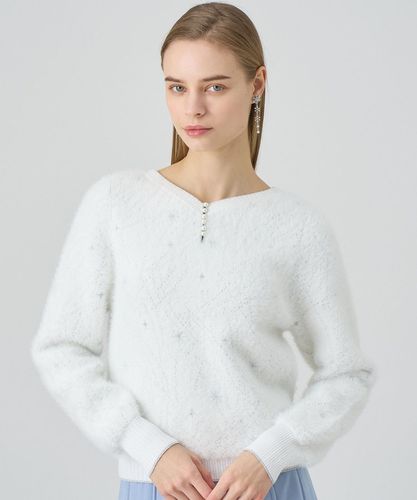 アナイ ANAYI 25SS アイスクリスタルジャガード プルオーバー ニット セーター 38 ブラック /DF ■OS レディース アイスクリスタルジャガード プルオーバー|ANAYI OFFICIAL