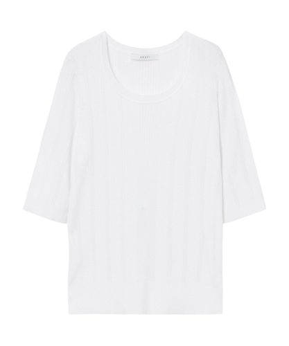 25年モデル☆アナイ　アイスクリスタルジャガードプルオーバー　ニット　パール アイスクリスタルジャガード プルオーバー （ニット・セーター