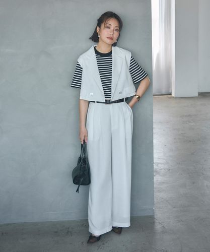 アナイ　ジレ セットアップ対応商品】ワッフルツイードペプラムジレ|ANAYI