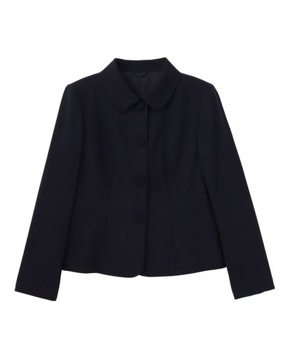 ANAYI ウールジョーゼットステンカラージャケット セットアップ対応商品】ウールジョーゼットステンカラージャケット