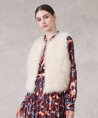 10万 未使用 ANAYI　 アナイ　カシミヤ　ファー　ジレ　ベスト 楽天市場】【SALE／50%OFF】カシミヤファー布帛ジレ ANAYI