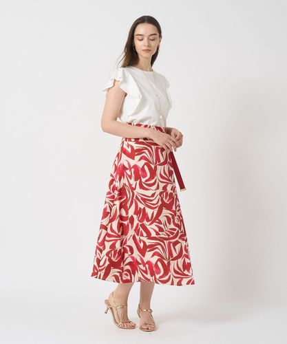 セットアップ対応商品】アートリーフサテンラップ スカート|ANAYI