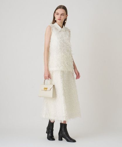 新品未使用 ANAYI（アナイ）ジャカードセミフレアスカート アイボリー