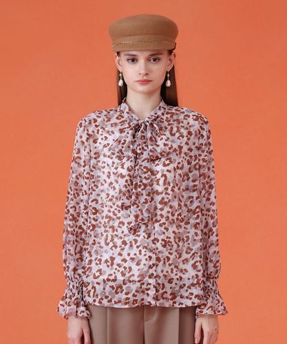 ロドリリオン　レオパードリボンタイブラウス ロドリリオンレオパードリボンタイブラウス