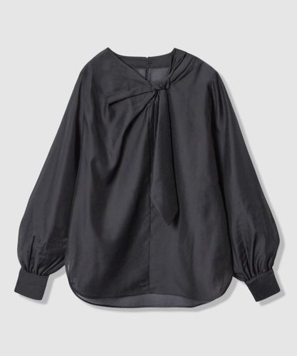 セットアップ対応商品】ライトデニムライクボウブラウス|ANAYI