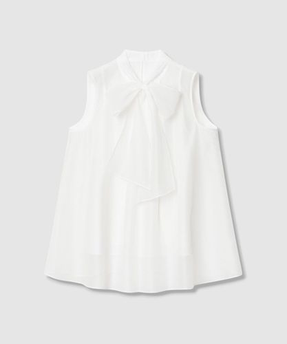 セットアップ対応商品】リーフカリグラフィープリントタイ ブラウス