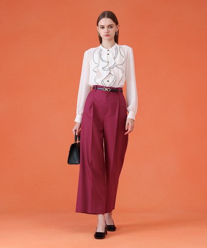 ジョーゼットバイカラーラッフル ブラウス|ANAYI OFFICIAL ONLINE