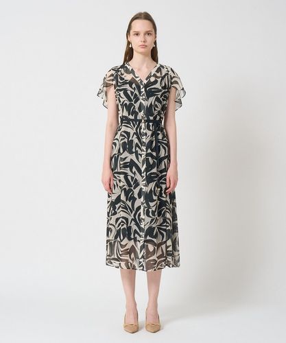 最終値下！【ANAYI】超美品★アナイドットシフォンロングノースリーブワンピース アートリーフシフォンロング ワンピース|ANAYI OFFICIAL ONLINE