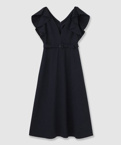 美品✨アナイ 金ボタン ロング丈 バックサテンプリーツワンピース 34 S