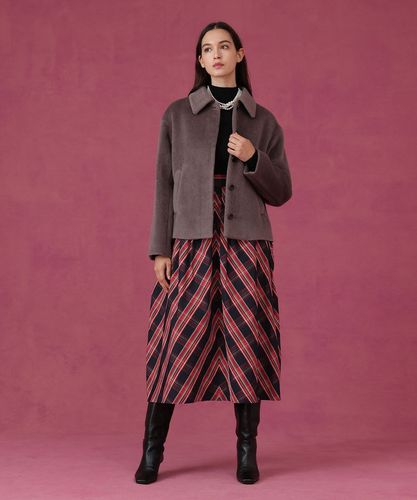 美品　キートン　アルパカ　シルク　ショールカラー　ベルト付き　ショート丈　コート セール】 リバーショールカラーミドルタケコート （ダッフル