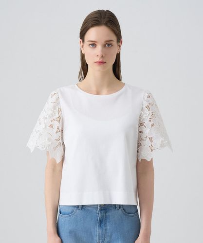 アナイ　tシャツ コンパクトポンチスカラップ袖 プルオーバー　ANAYI 白　M コンパクトポンチスカラップ袖 プルオーバー|ANAYI OFFICIAL