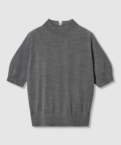 【759】アナイ　シアーウールシルクリブハイネック プルオーバー　黒　薄手　黒 ウールシルクシアーリブハイネックプルオーバー|ANAYI OFFICIAL ONLINE