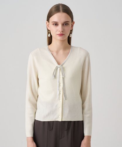 【1050】美品　アナイ　ビジューチュールカーディガン　濃紺　38 1050】美品 アナイ ビジューチュールカーディガン 濃紺 38