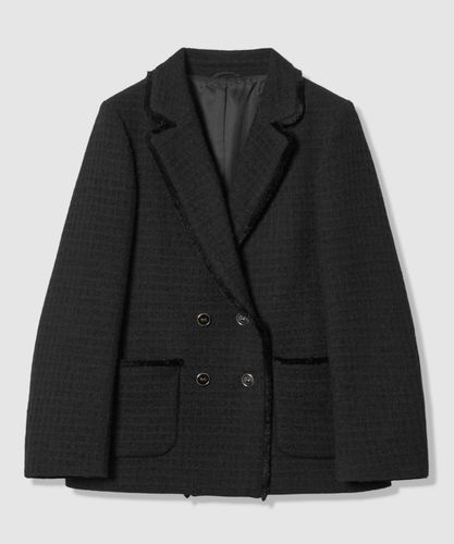 ANAYI 黒ツイードジャケット モノトーンチェックツイードロング ジャケット|ANAYI OFFICIAL ONLINE