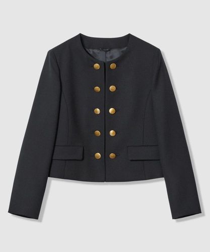 セットアップ対応商品】ウールジョーゼットステンカラージャケット