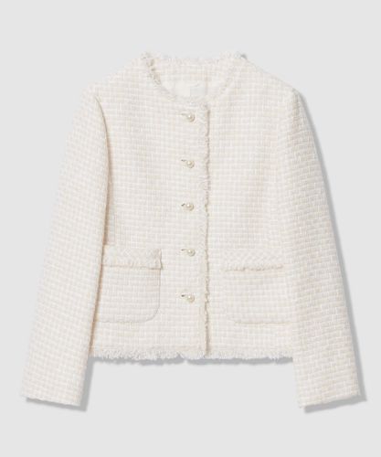 【1105】アナイ　カラミツイード　ジャケット　白　38 セットアップ対応商品】ドビーツイードクルー ジャケット|ANAYI