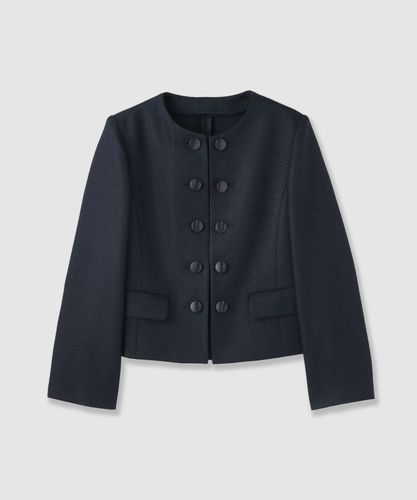 [美品]ANAYI トリアセジョーゼットノーカラージャケット ANAYI（アナイ）の「トリアセジョーゼットノーカラージャケット（ノー