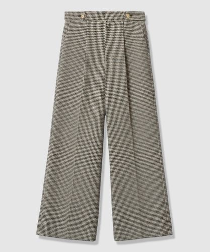 セットアップ対応商品】ウールシルクツイードワイドパンツ|ANAYI