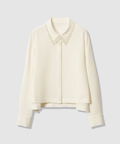 ジョーゼットバイカラーラッフル ブラウス|ANAYI OFFICIAL ONLINE