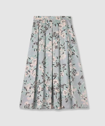 アナイ ANAYI ビックフラワープリントタックフレアスカート 38 ブラウン アナイ ANAYI ビックフラワープリントタックフレアスカート 38