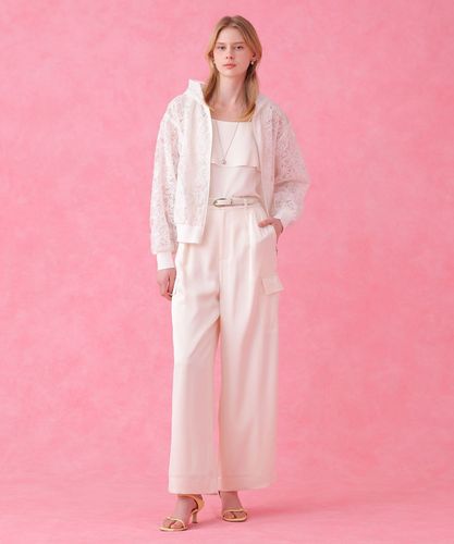 セットアップ対応商品】ストレッチダブルサテンカーゴパンツ|ANAYI