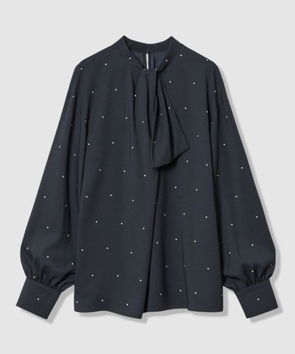 セットアップ対応商品】ライトデニムライクボウブラウス|ANAYI