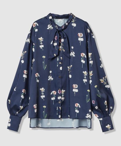 セットアップ対応商品】ペイントフラワープリントスリットネック