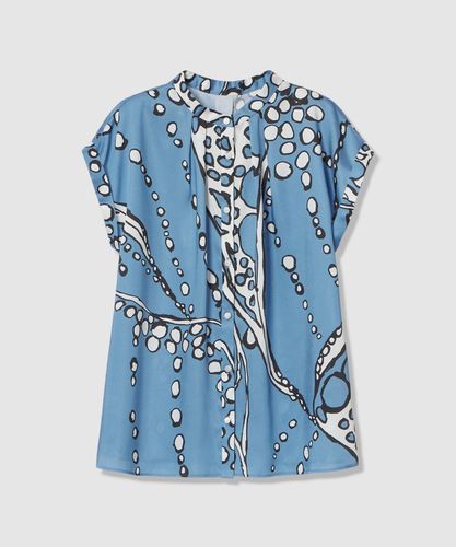 セットアップ対応商品】ペイントフラワープリントスリットネック