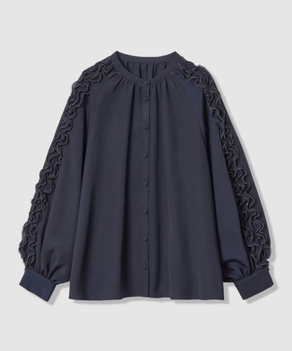 セットアップ対応商品】ライトデニムライクボウブラウス|ANAYI