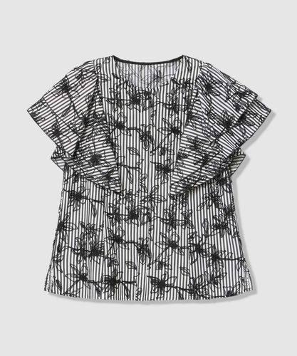 ペールフラワープリントラッフルブラウス|ANAYI OFFICIAL ONLINE STORE