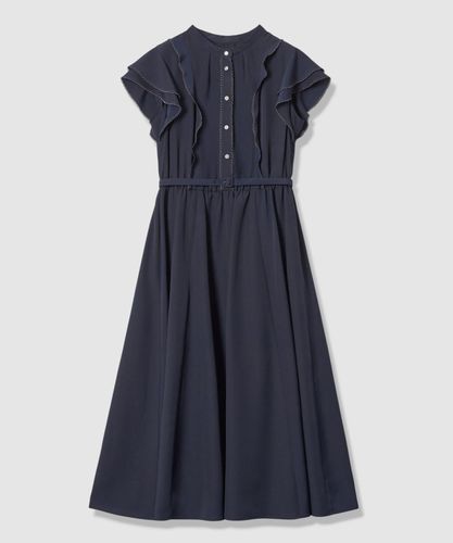 極美品✨'20年 アナイ クレープジョーゼットプリーツワンピース ブルー 36 ANAYI（アナイ）の「クレープジョーゼットプリーツワンピース