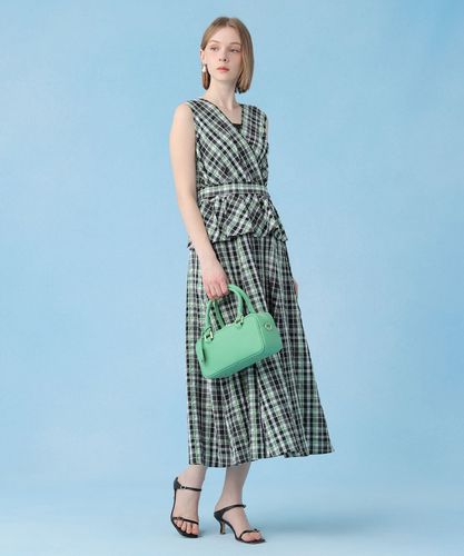 グリーンチェックカシュクール ワンピース|ANAYI OFFICIAL ONLINE