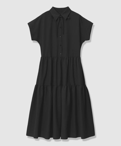 アナイ　ダークグレー　ワンピース36 シフォンコンビ配色カラー ワンピース|ANAYI OFFICIAL ONLINE STORE