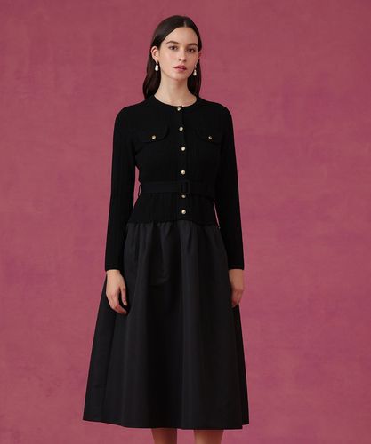 グログランコンビベルト付き ワンピース|ANAYI OFFICIAL ONLINE STORE