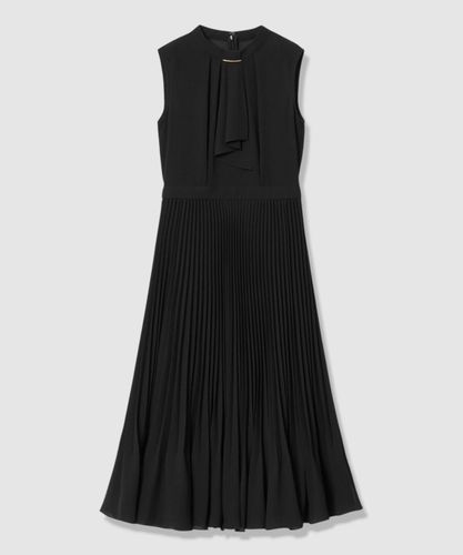 美品 24SS ANAYI リトルフラワーチュールフレア ワンピース 36 紺 ANAYI（アナイ）の「リトルフラワーチュールフレア ワンピース（ドレス
