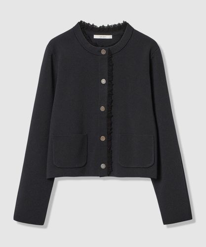 セットアップ対応商品】スーパージロン襟付き カーディガン|ANAYI