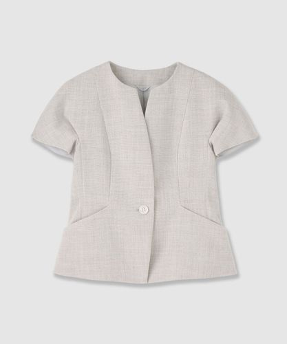 カラミリネンライクノーカラージャケット〈セットアップ対応商品