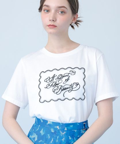 ANAYI　アナイ　コットン天竺カリグラフィーＴシャツ　ホワイト38 コットン天竺カリグラフィーTシャツ|ANAYI OFFICIAL ONLINE STORE