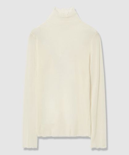 ANAYI ホワイト メロウネック 長袖カットソー　38 新品 ストレッチレースモックネック プルオーバー|ANAYI OFFICIAL ONLINE