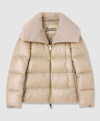 ヘルノ　ダウン×ラヴィットファーコート HERNO ラビットファーダウンコート HERNO ヘルノ フェイクファー