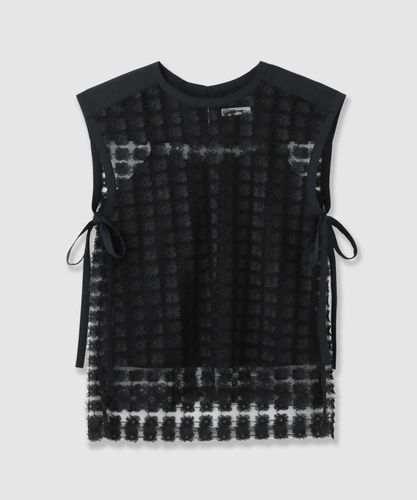 ドットパッチワークプリントボウタイ ブラウス〈セットアップ対応商品
