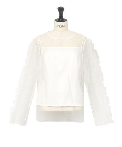 ANAY アナイ　フリルブラウス　38サイズ セール】コンパクトツイルフリルブラウス（シャツ/ブラウス）｜ANAYI